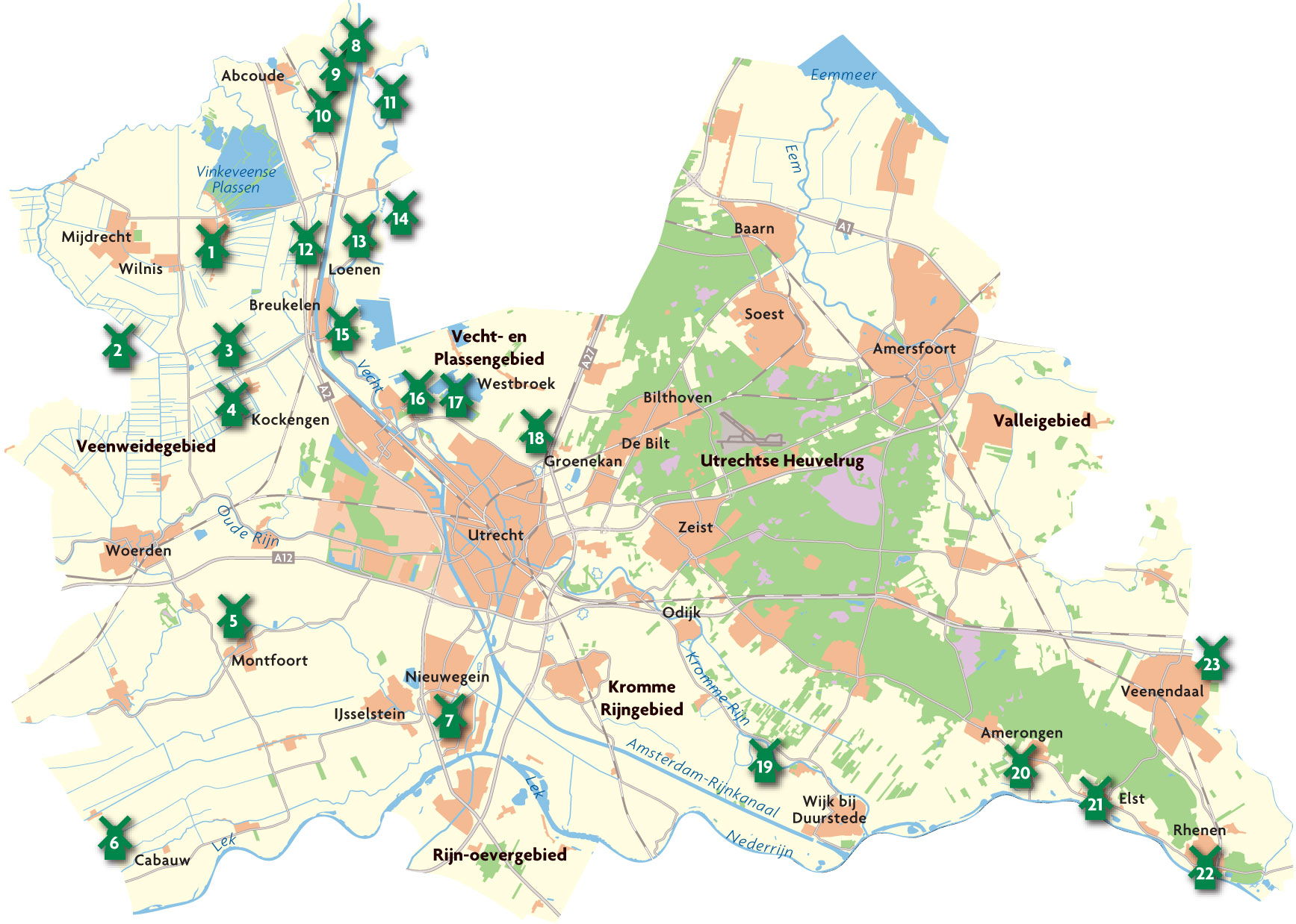 Molenkaart Utrechts Landschap